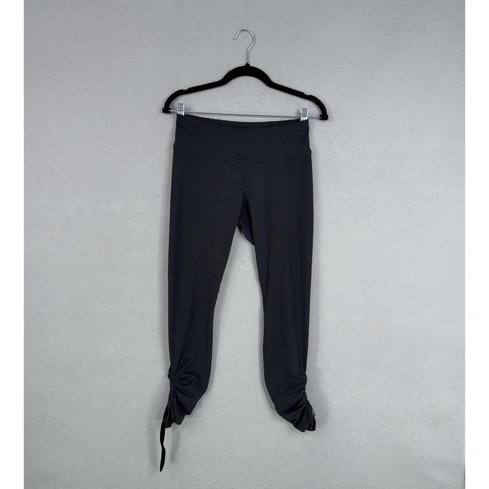 Merrell Leggings Womens Small Black Ruched Ankle Drawstring Selectwick Yoga Gym